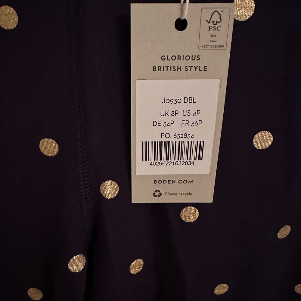 NWT Boden High Rise Jersey Navy Leggings - Picture 9 of 9